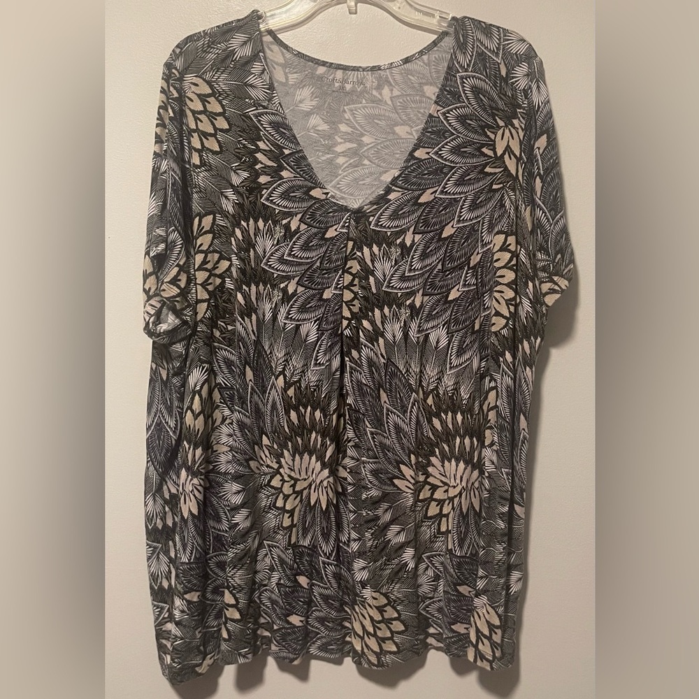 Croft & Barrow Ladies Short Sleeved Tunic Top Sz 3X
